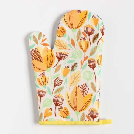 Kitchen set of the shade "Tulips" Take 17x17 cm, mittens 25x16 cm, apron 60x80 cm, 100% p/e-4