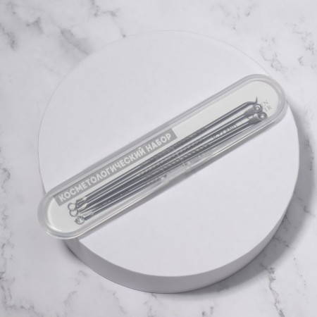 Cosmetological set, 4 items, in a plastic case, 11.5 cm, silver color-8