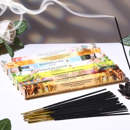 Set of incense "Hexagon Assortment of aromas", 7 packs of 20 sticks