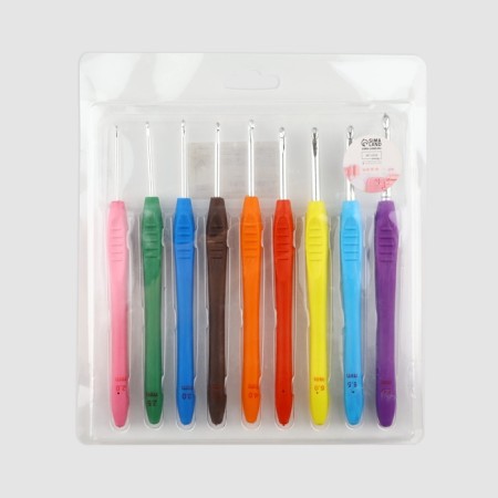 A set of hooks for knitting, d = 2-6 mm, 16 cm, 9 pcs, color colorful color-4