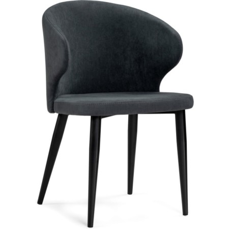 Chair on the metal frame Alsisar metal/velor, black/gray 52x58x81 cm
