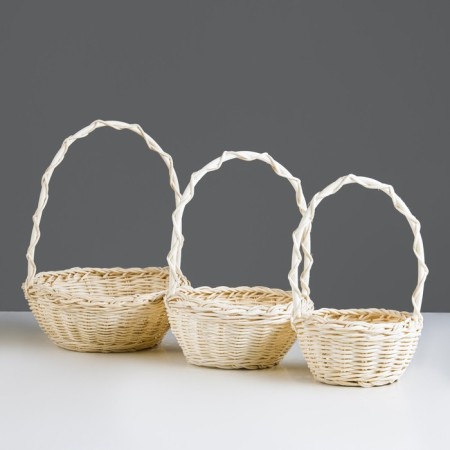 Set of baskets, 3, 9 × 21, 15 × 19, 12 × 16 cm, rattan, mix-1