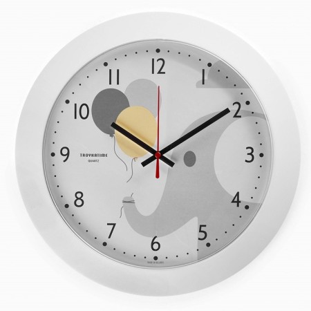 Wall clock, series: interior, "elephant", smooth move, d-30.5 cm