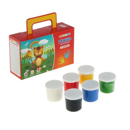 Set of finger paints Set "Flower", 6 colors, 80 ml