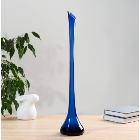 VAZ S-81/3 of blue glass (without decor) h = 51cm, D neck = 3x2.5cm, D base = 12cm-1