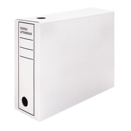 Archive box with A4 valve, calligrata, 100 mm, up to 900 l, microhofrocarton, white-7