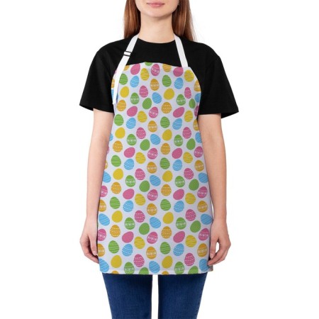 Apron of a kitchen with a photo print "Painted eggs", adjustable, size OS