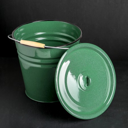 Bucket, 12 l, with a lid, green color-1