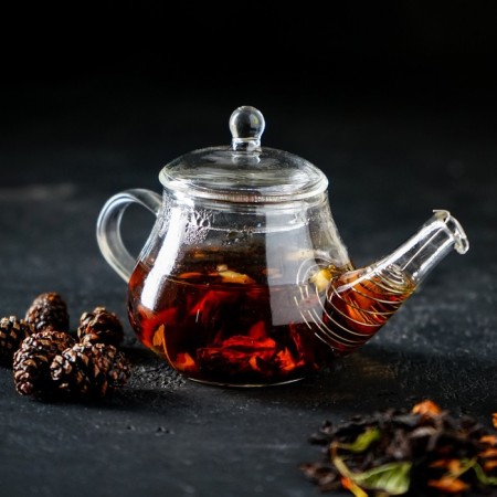 Glass teapot with metal sieve "Damba", 100 ml-3