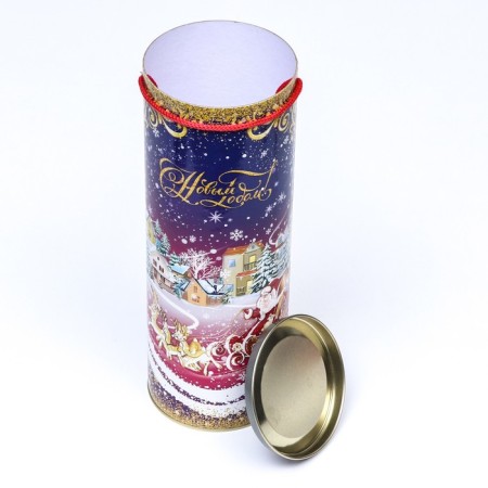Gift box, a tube for the bottle "New Year" 120x345mm (325 mm intra -height)-4
