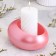 Summary "drop" from gypsum, 14.5x10x6.5cm, pink