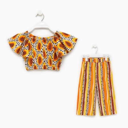 Kit for girls, white/orange color, height 110 cm