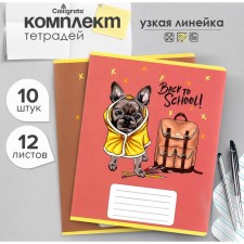 A set of notebooks of 10 pieces, 12 sheets in the narrow line Calligrata 