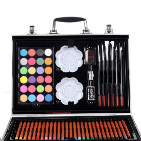 Set for drawing, folding, silver in the suitcase-4
