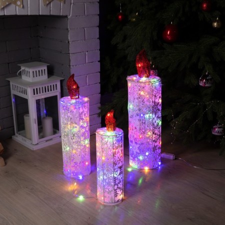 LED figure "Colored candles" 40, 50, 60 cm, textiles, metal, 220 V, glow of multi-2