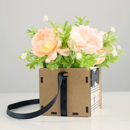 Kashpo wooden 10x9.5x8.5 cm "Gentleman", nut-1