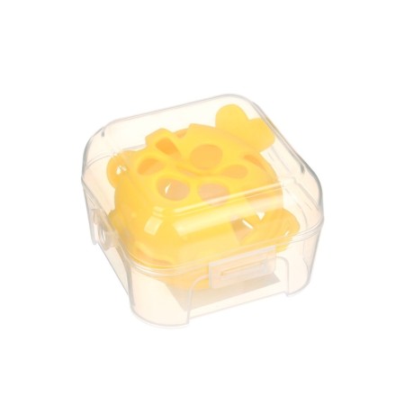 Silicone teether for teeth with a rattle of “fish”, in the case, yellow color, crumb I-9