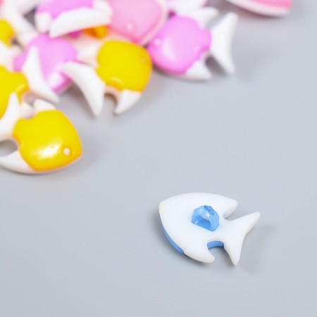 Set of buttons of decorative plastic "Bright fish" set 20 pcs 1.5x1.8 cm mix-2
