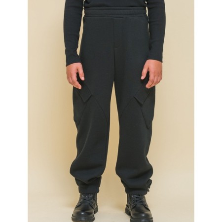 Pants for boys, height 116 cm, black color-1