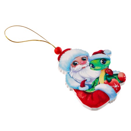 New Year's Wooden Suspension "Santa Claus and Snake"-2