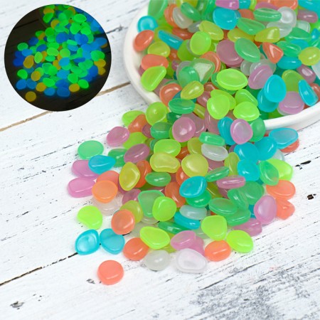 Decorative stones for the aquarium, luminous, 8-11 mm, 500 g, mix