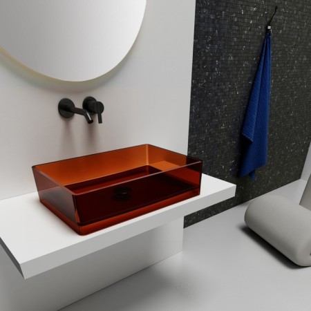 ABBER KRISTALL AT2803OPAL sink, invoice, 600x400x150 mm, brown-1