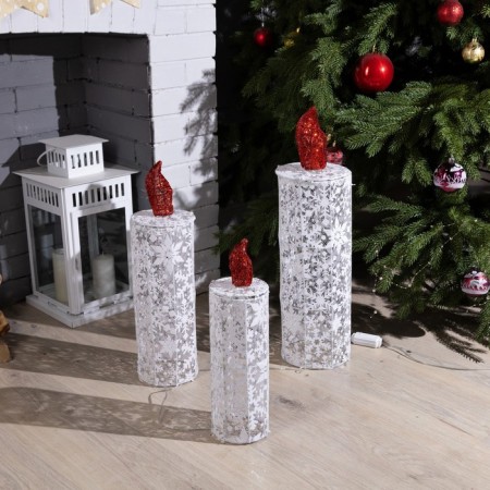 LED figure "Colored candles" 40, 50, 60 cm, textiles, metal, 220 V, glow of multi-3