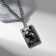 Pendant "map with a skull", black color in silver, l = 60 cm