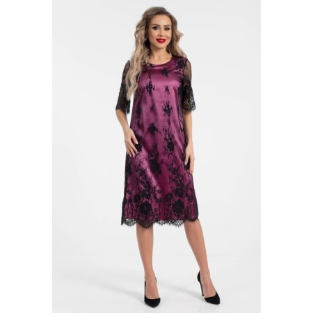 Female dress, size 48, black color, pink