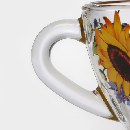 Tea couple "Sunflower", glass, cup+saucer, 200 ml, d = 92 mm-4