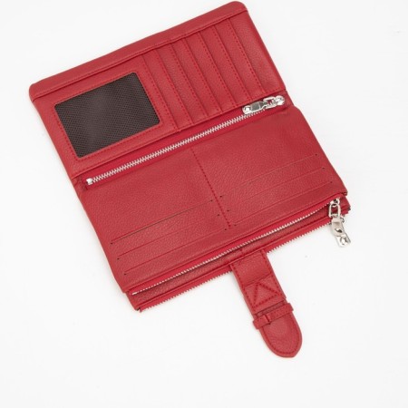 Women's wallet on a magnet, burgundy color-2