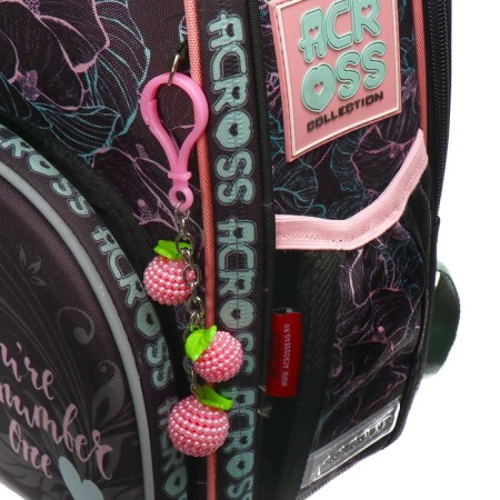 Frame backpack 37 x 28 x 12 cm, Across 194, filling: bag, pencil case, violet ACR22-194-9-11