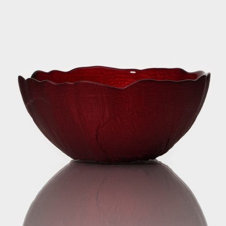 Glass fluid "Flora", d = 14 cm, red color-1