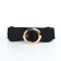 Women's belt, width 8 cm, black color