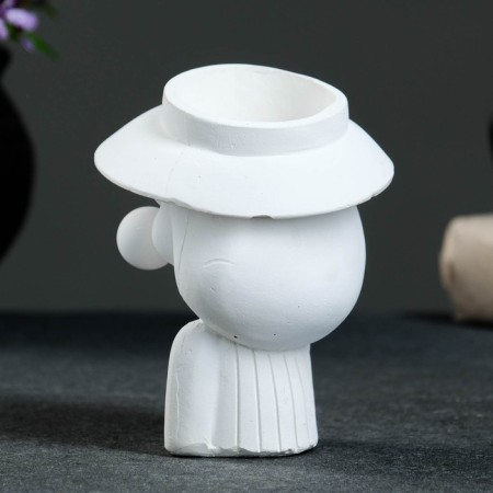 Kashpo - organizer "Girl with chewing gum" white 9x11x9cm-2