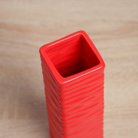 VAZ Coramics Table "Thiago" waves, 18x5.5 cm, red-2