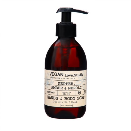Hands and body soap perfumed Vegan Love Studio pepper, amberous, neroli, 300 ml