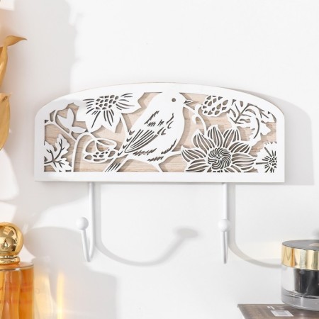 Decorative tree hooks "Bird in the flower garden" 21x1x16 cm