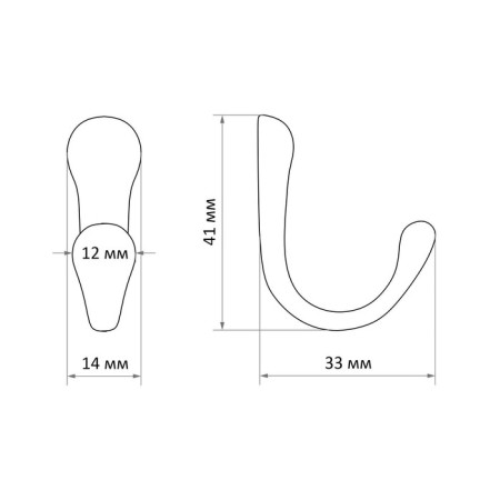 Hook furniture tundra TKO020, one -rod, bronze, 50 pcs-5