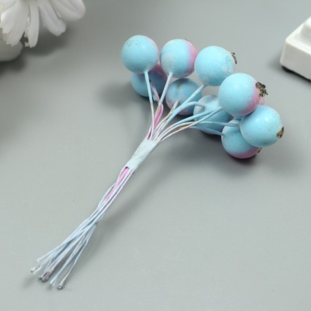 Decor for creativity "Berry of Rowan" 1 bouquet = 10 berries lilac-blue hoar 10x1.5 cm-1