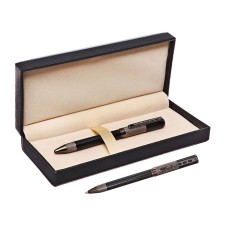Handle Gift Balloon in the leatherette case rotary style Black/bronze