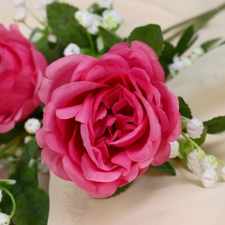 Artificial flowers "Amuria rose" 7x62 cm, bright pink-1