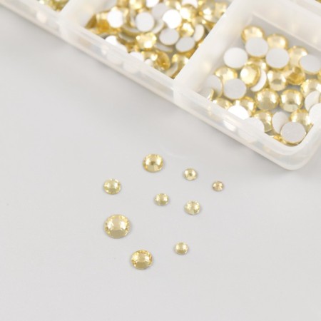Decor for creativity Glass "Rhinas. Light yellow" d = 2-4.8 mm nr 1188 pcs 6x8x1.5 cm-2
