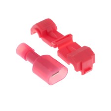 Connector T-shaped, puncturing type, under the wire 0.5-1.5 mm2, red, set 10 pcs