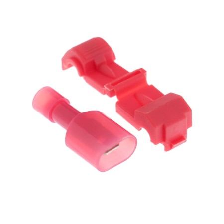 Connector T-shaped, puncturing type, under the wire 0.5-1.5 mm2, red, set 10 pcs