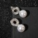 Earrings with pearls "Grace" on a ring, white color in silver