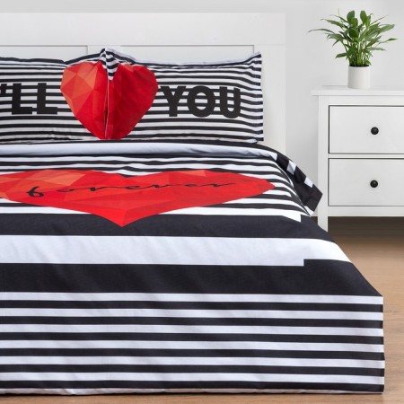Set: Crystick and 2 pillowcases Love Forever 200*217 cm, 50*70+3 cm - 2 pcs, 100% cotton-2