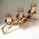 Summary Metal, glass for 3 candles "Soul mirror" Gold 22.5x41.5x8.5 cm