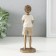Souvenir Polystone "Boy with a cat" bronze, white and sand 5.5x5x16.5 cm