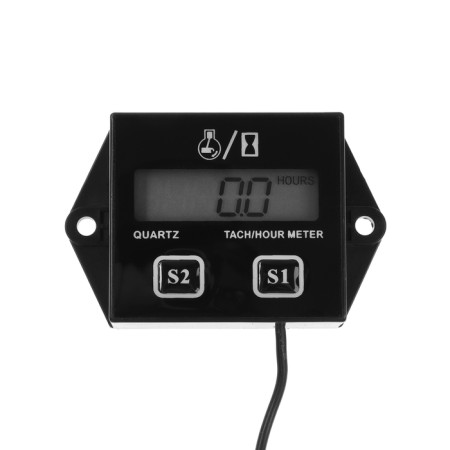 Motor-Tachometer counter, LCD display, IP67, black-1